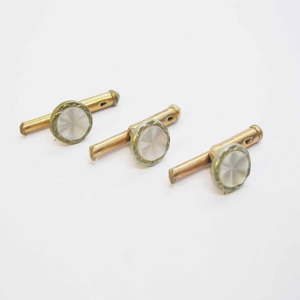 Tuxedo Studs Waistcoat Buttons Set Of 3 Mother Of… - image 1